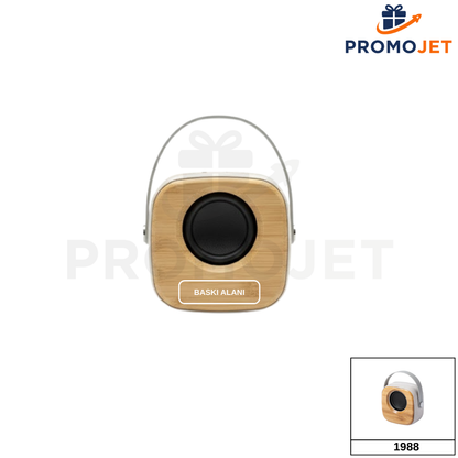 EccoTech Mini Ekolojik Bluetooth Hoparlör: %100 Geri Dönüşümlü Bambu ve Buğday Samanı Gövde