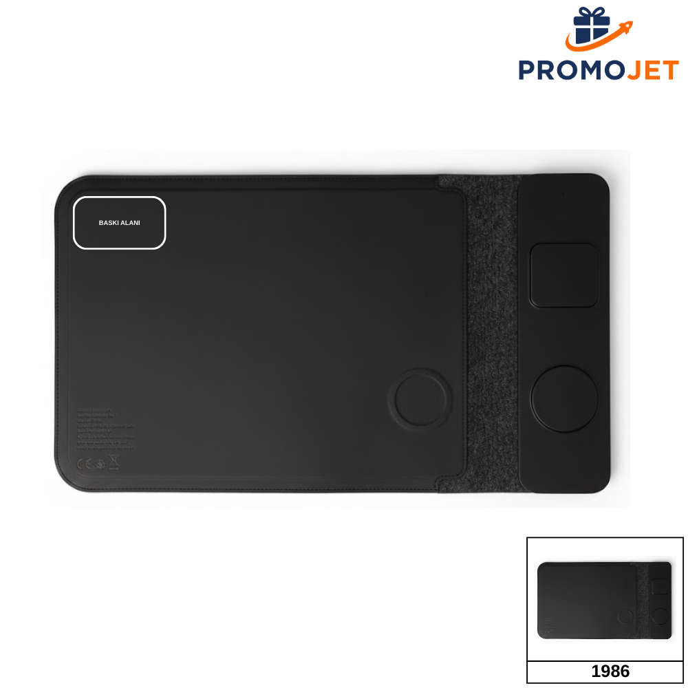 EccoTech 3’lü Kurumsal Hediye Seti: 15W MagSafe Wireless Şarj, Laptop Kılıfı ve Mousepad