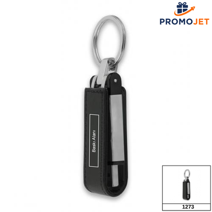 Siyah Deri USB Bellek – Şık ve Kurumsal Veri Çözümü 32GB