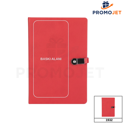 16 GB USB Kilitli Termo Deri Tarihsiz Defter (13 x 21 cm)