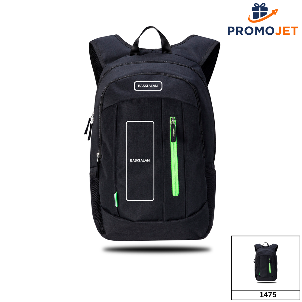 New Trend 15.6" Neon Detaylı Sırt Çantası – Square Design Kumaş ve Modern Stil