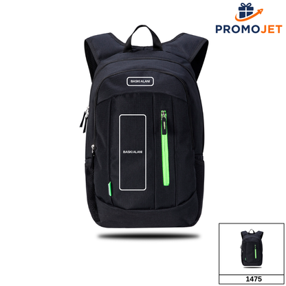 New Trend 15.6" Neon Detaylı Sırt Çantası – Square Design Kumaş ve Modern Stil