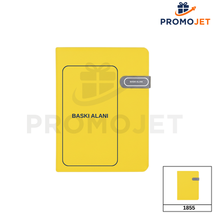 15 x 21 cm Prestij Seri Termo Deri Defter Renkli Kenar Boyalı ve Mıknatıslı Kapak