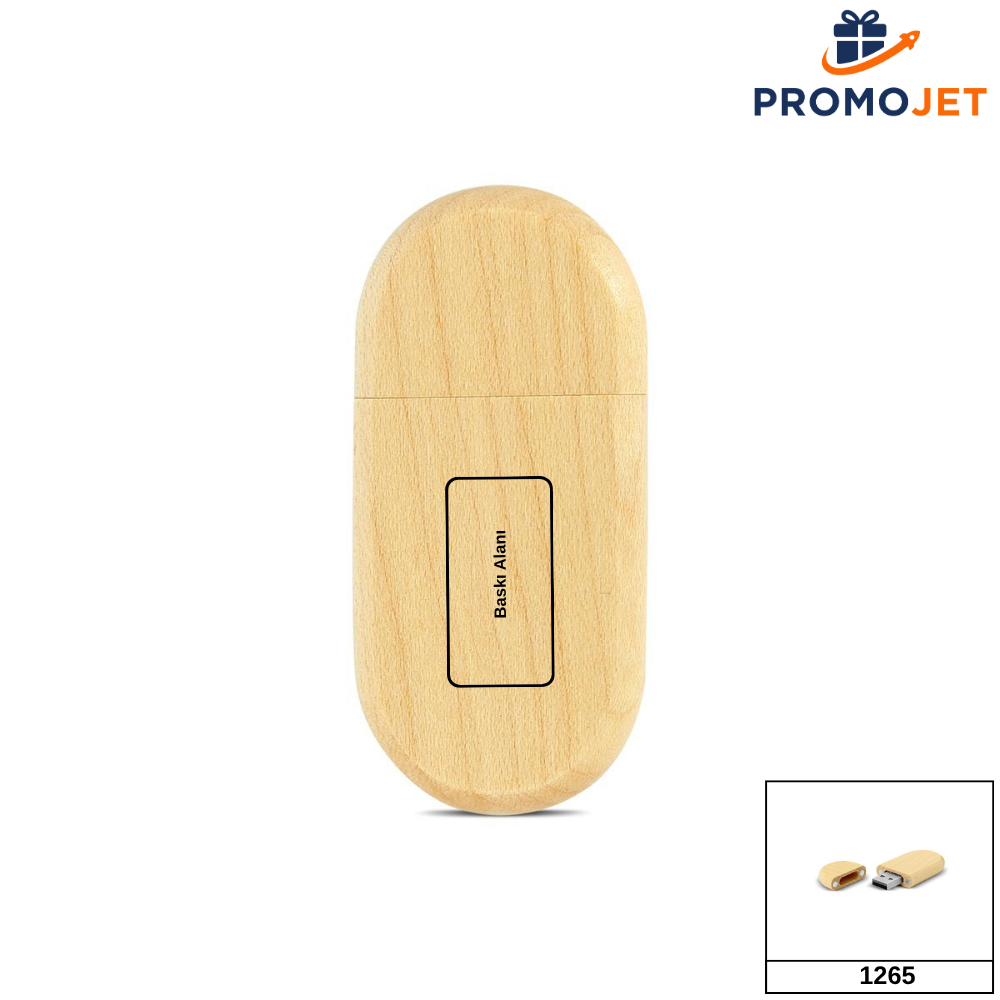Ahşap USB Bellek 32 GB, USB 2.0, Doğal Tasarım