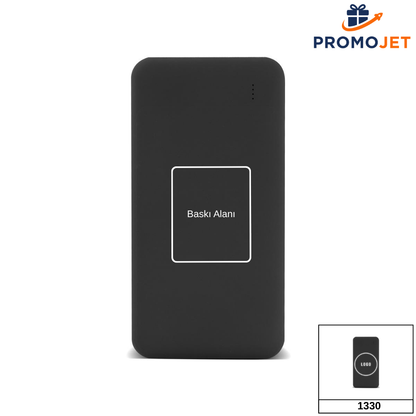 Işıklı Logo Markalama Alanlı Hızlı Şarj Powerbank – 10.000 mAh Ultra İnce Tasarım