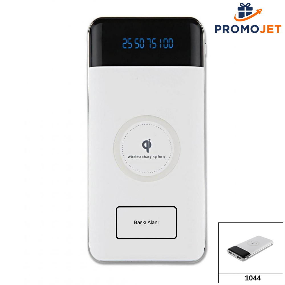 10.000 mAh Kablosuz Powerbank – Dijital Göstergeli ve Qi Şarj Destekli Enerji İstasyonu