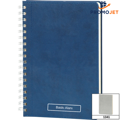 Termo Deri Kapaklı Spiralli Tarihsiz Defter – 17x24 cm Kareli Ivory Kağıt