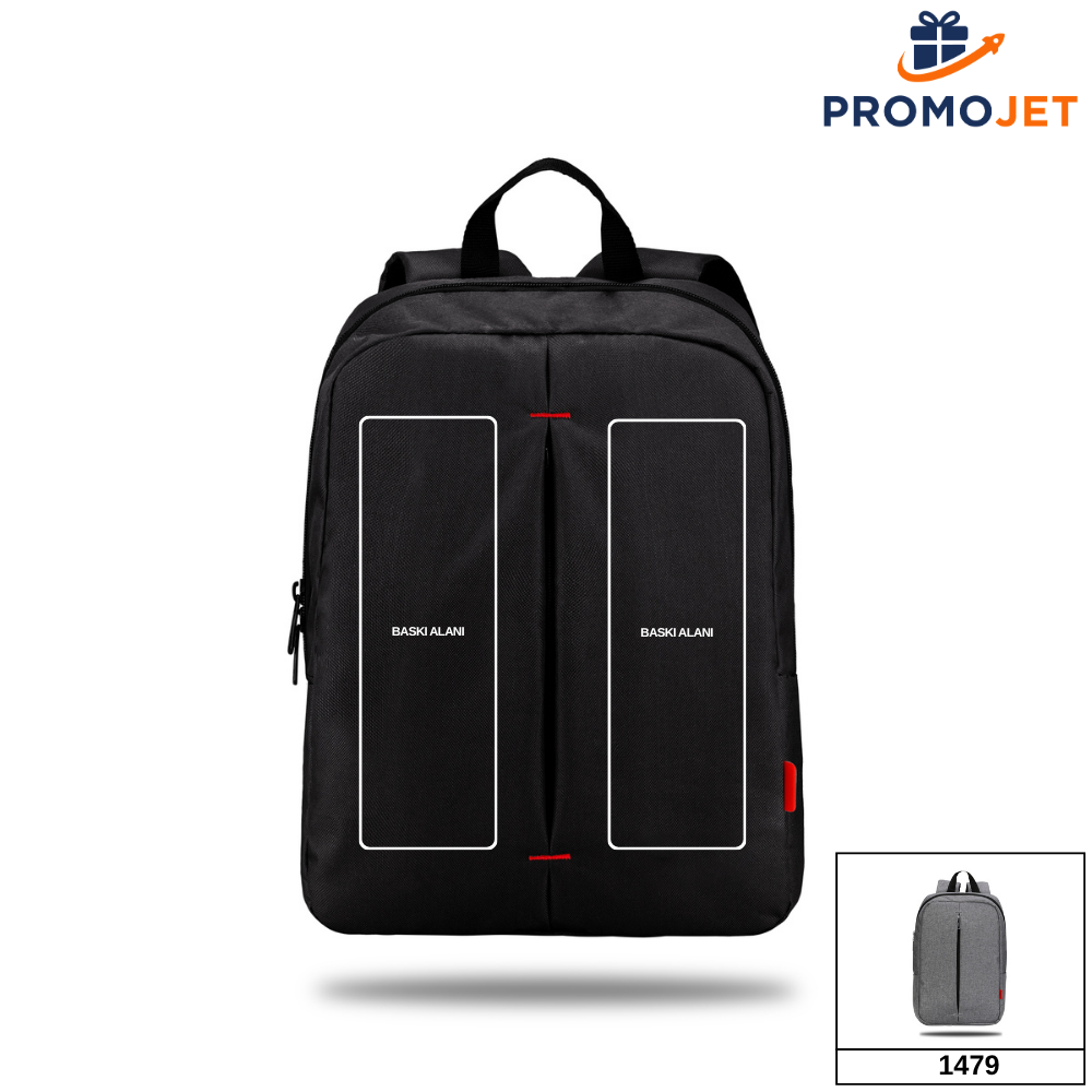 Classone Roma Serisi 15.6" Ultra Hafif Sırt Çantası – Dikey Ön Cepli ve Gri WTXpro Kumaş