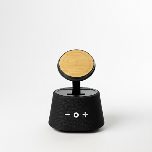 Eccotech Ekolojik Kablosuz Magsafe Sarj Cihazı+Bluetooth Hoparlör - Siyah