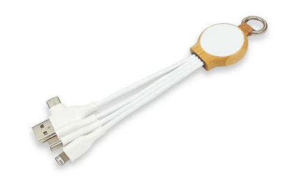 Çevre Dostu Bambu Çoklu Şarj Kablosu