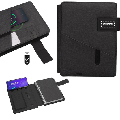 Powerbank 8000 mAh 32 GB USB Wireless Organizer - Füme