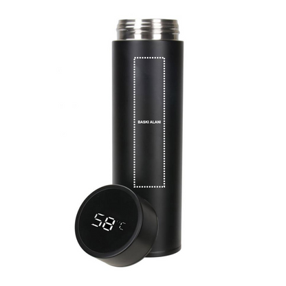 Dijital Dereceli Siyah Termos 500 ml