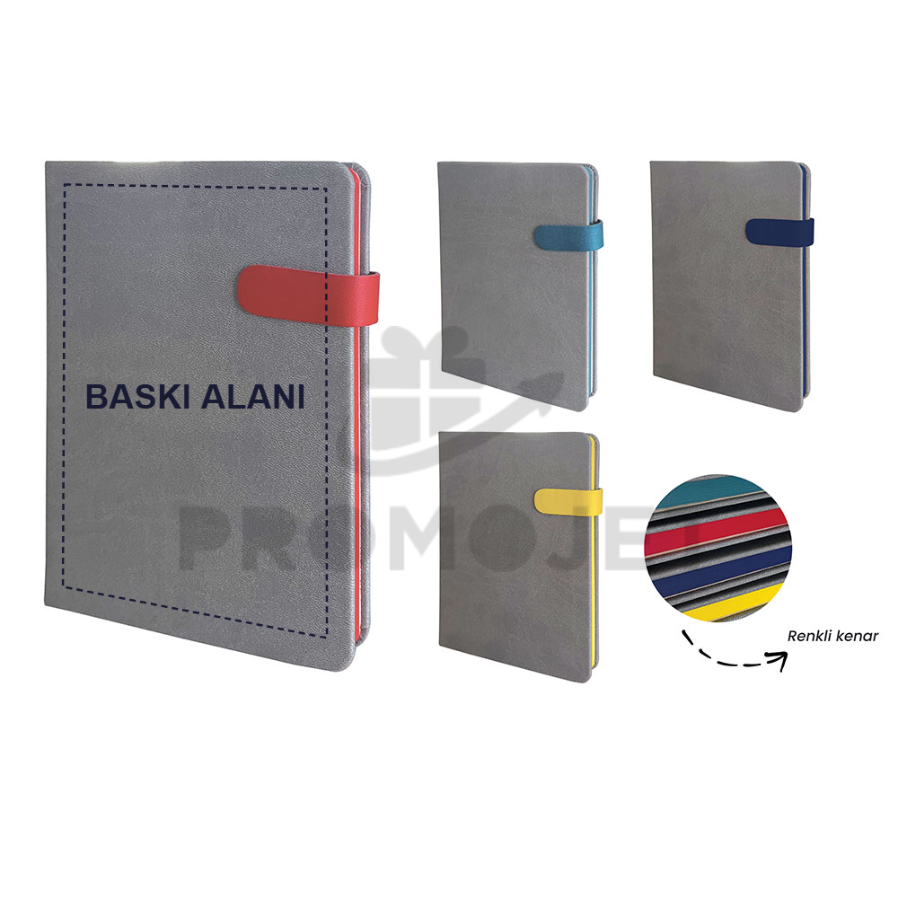 Termo Deri Kenarları Boyalı Mıknatıslı Defter