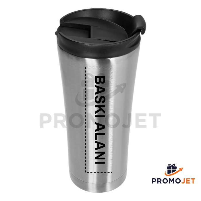 Gümüş Paslanmaz Çelik Termos Kupa 450 ml