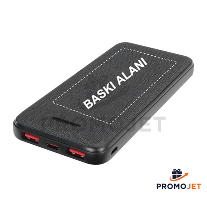 10.000 mAh Kumaş Desenli Hızlı Şarj Powerbank