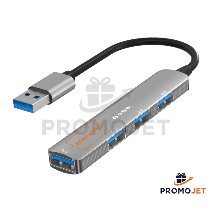 Metal USB Hub 3 Port USB 2.0 ve 1 Port USB 3.0