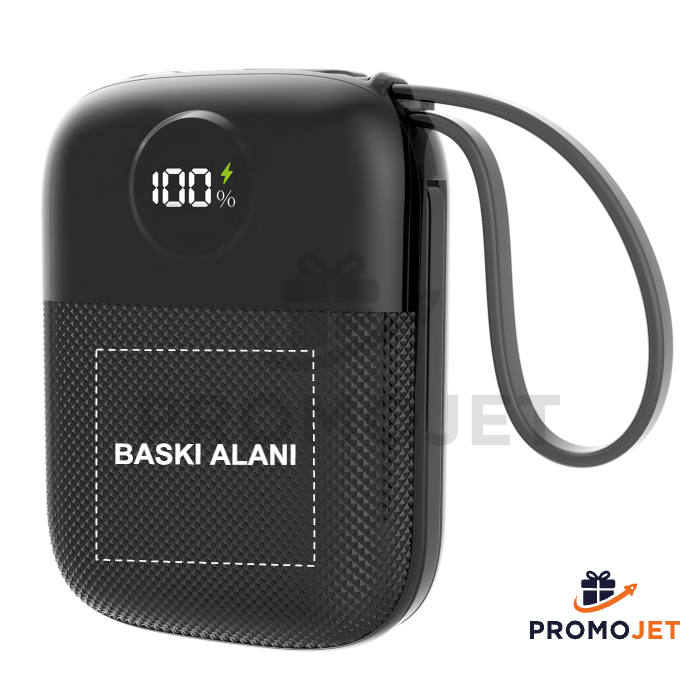 10000mAh PD 22.5W Hızlı Şarjlı Kablolu Taşınabilir Powerbank