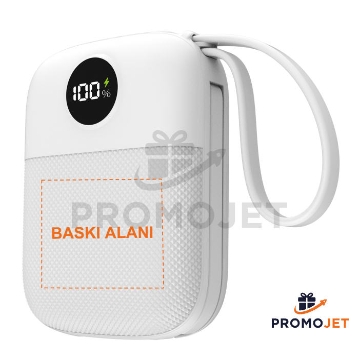 10000mAh PD 22.5W Hızlı Şarjlı Dahili Kablolu Powerbank