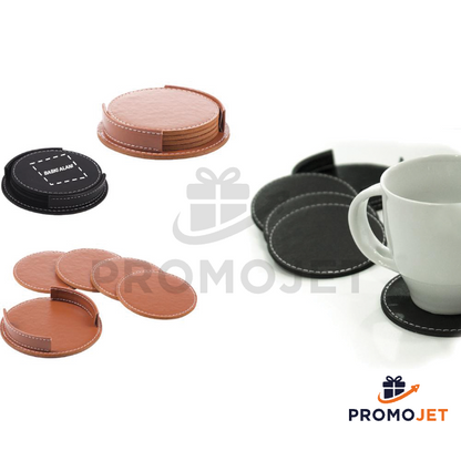 4'lü Set Suni Deri Bardak Altlığı