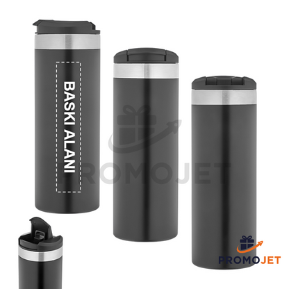 Siyah Çelik Termos 450 ml