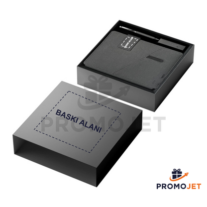 8000 mAh Powerbankli ve Wireless Şarjlı Organizer Defter Seti