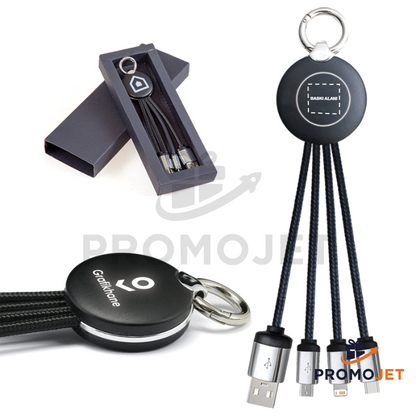 Çoklu Şarj Kablosu - USB Type-C, Lightning ve Micro USB
