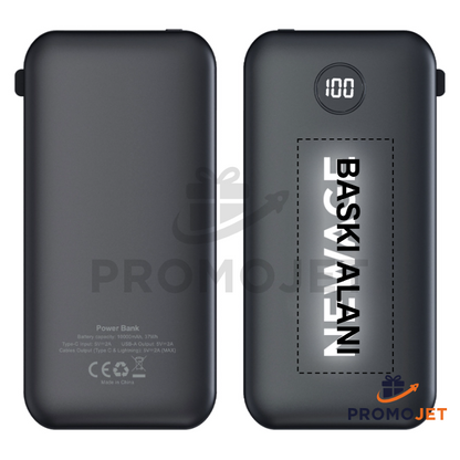 10.000 mAh Rubber Gövde LCD Ekranlı Powerbank