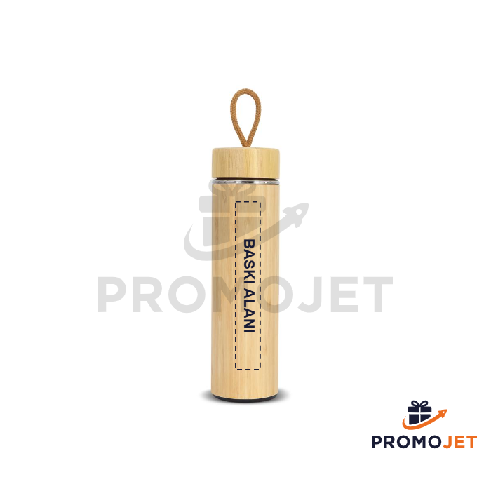 Bambu Gövdeli Paslanmaz Çelik Termos 450 ML