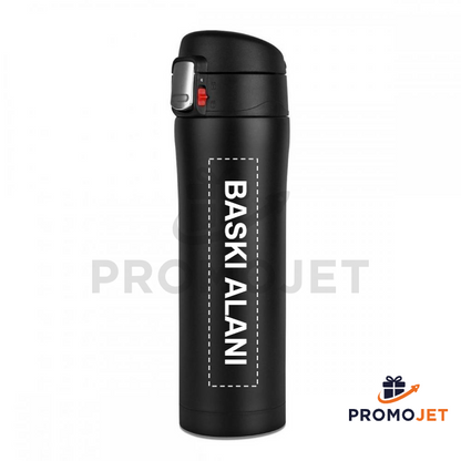 Kilitli Kapaklı Paslanmaz Çelik Termos 450 ML