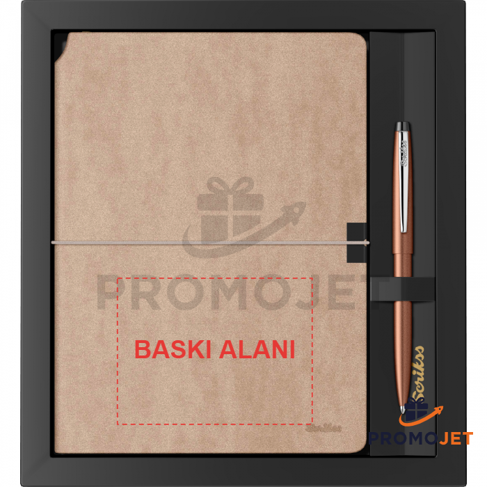 Scrikss Verona Vizon A5 Defter ve Bronz Tükenmez Kalem Hediye Seti