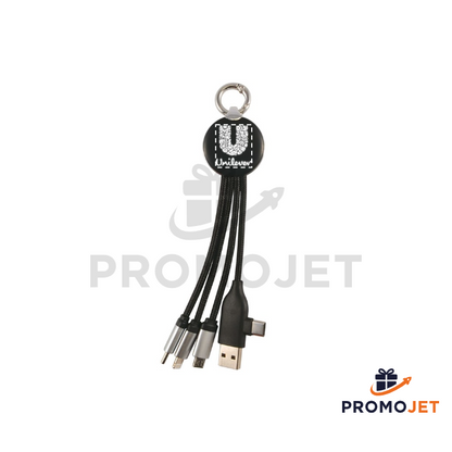 Type-C Uçlu LED Işıklı Çoklu Şarj Kablosu