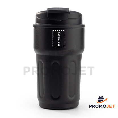 Siyah Dereceli 500 ml Dijital Göstergeli Termos