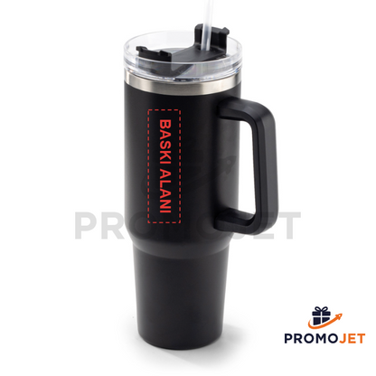 Siyah 1200 ml Çelik Termos