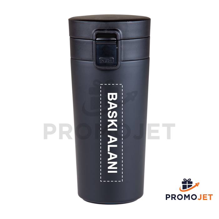 Siyah Süzgeçli Paslanmaz Çelik Termos 380 ml