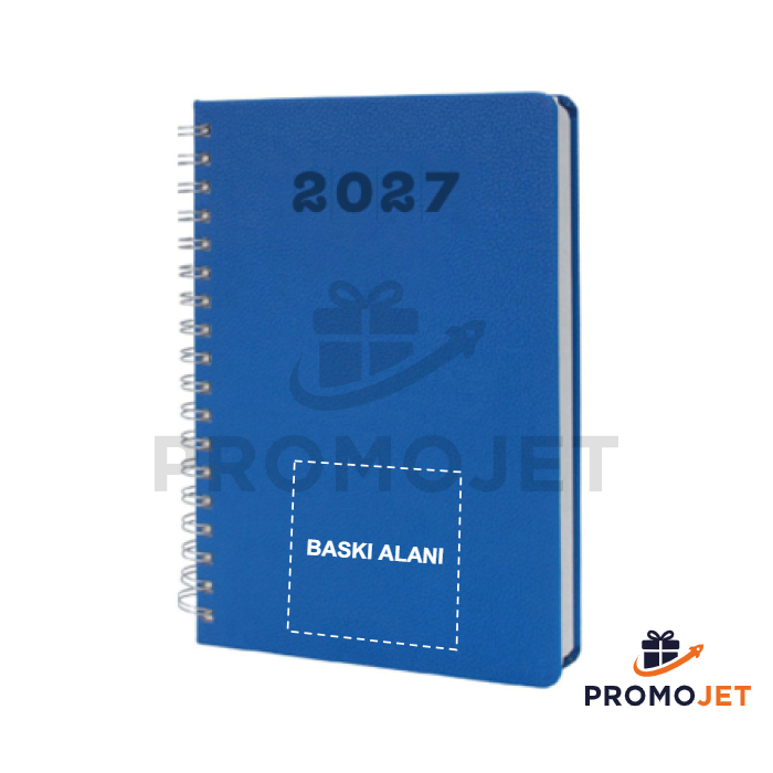 2027 Tarihli Termo Deri Kapaklı Spiralli Ajanda