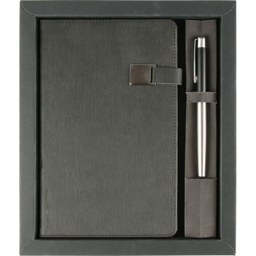Karton Çerçeveli İnce Formlu Premium Defter ve Kalem Seti