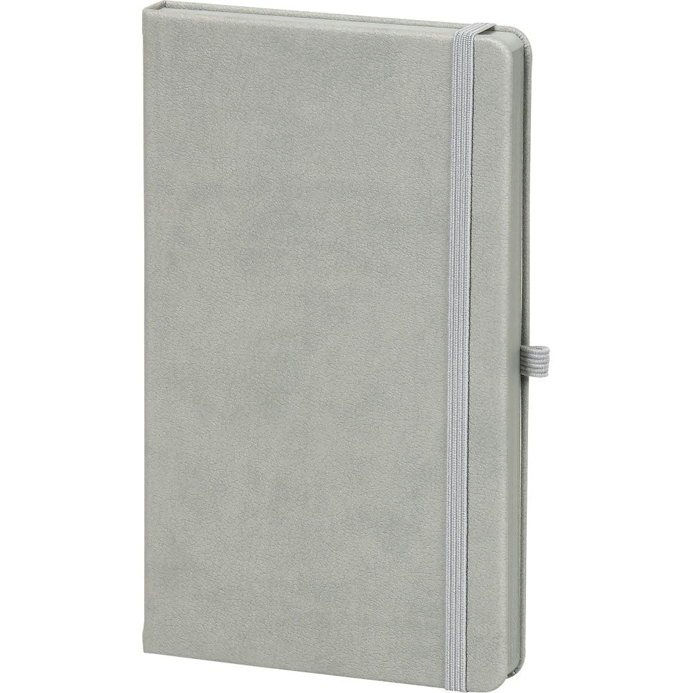 Açık Gri Termo Deri Kapaklı ve Lastikli VIP Tarihsiz Defter (13 x 21 cm)