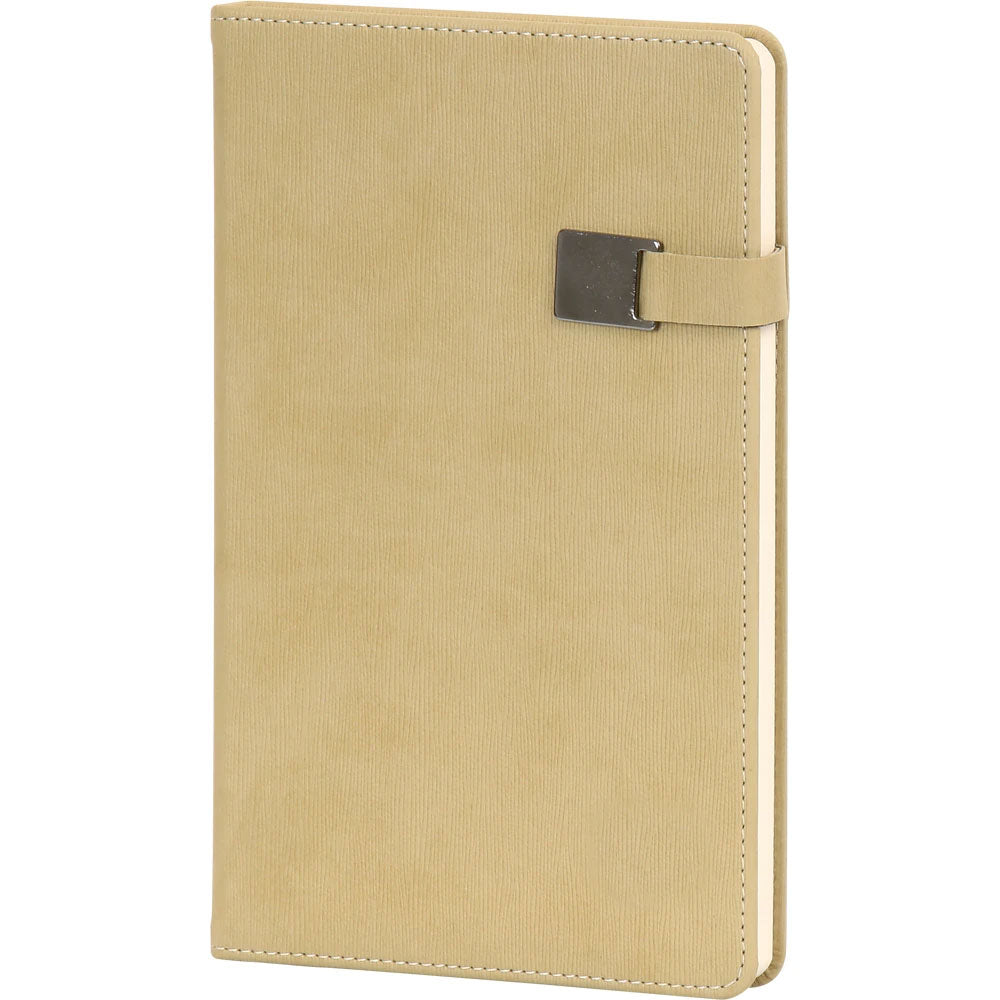 Dikey Çizgili Dokulu, Metal Tokalı VIP Tarihsiz Defter (13 x 21 cm)