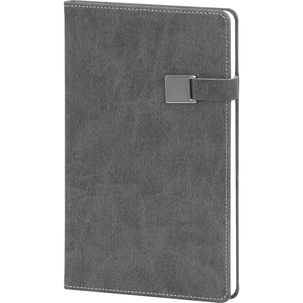 Dikey Çizgili Dokulu, Metal Tokalı VIP Tarihsiz Defter (13 x 21 cm)