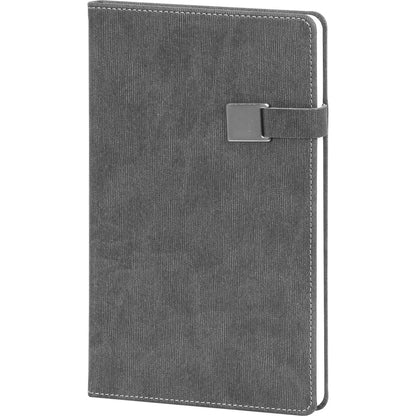 Dikey Çizgili Dokulu, Metal Tokalı VIP Tarihsiz Defter (13 x 21 cm)
