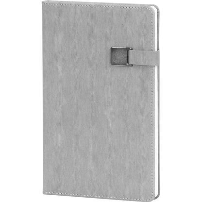 Dikey Çizgili Dokulu, Metal Tokalı VIP Tarihsiz Defter (13 x 21 cm)