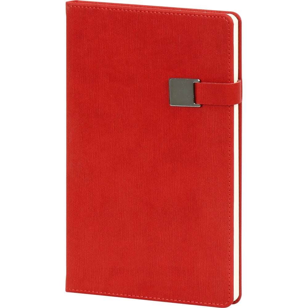 Dikey Çizgili Dokulu, Metal Tokalı VIP Tarihsiz Defter (13 x 21 cm)