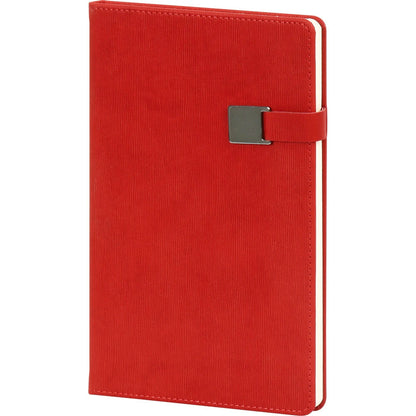 Dikey Çizgili Dokulu, Metal Tokalı VIP Tarihsiz Defter (13 x 21 cm)