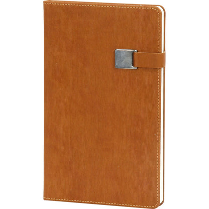 Dikey Çizgili Dokulu, Metal Tokalı VIP Tarihsiz Defter (13 x 21 cm)
