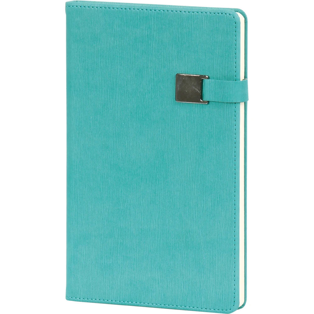Dikey Çizgili Dokulu, Metal Tokalı VIP Tarihsiz Defter (13 x 21 cm)