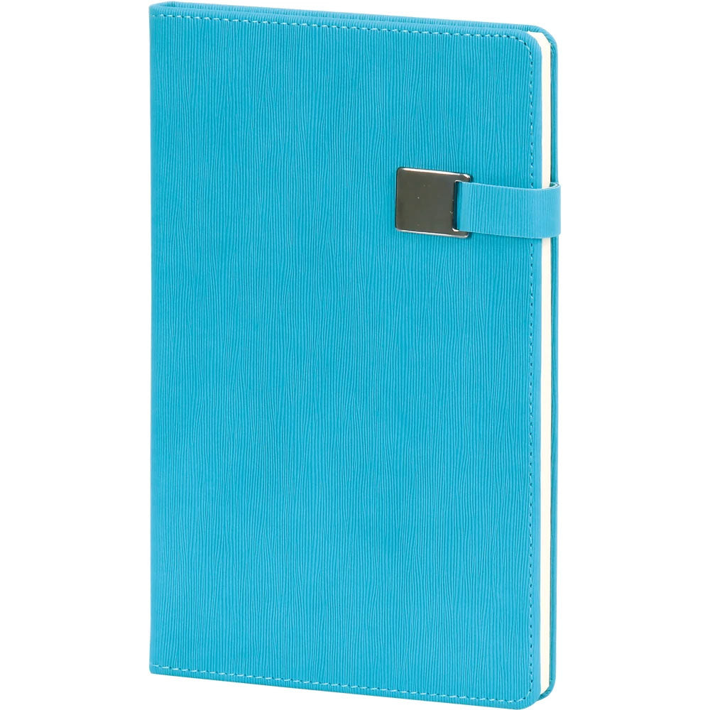 Dikey Çizgili Dokulu, Metal Tokalı VIP Tarihsiz Defter (13 x 21 cm)
