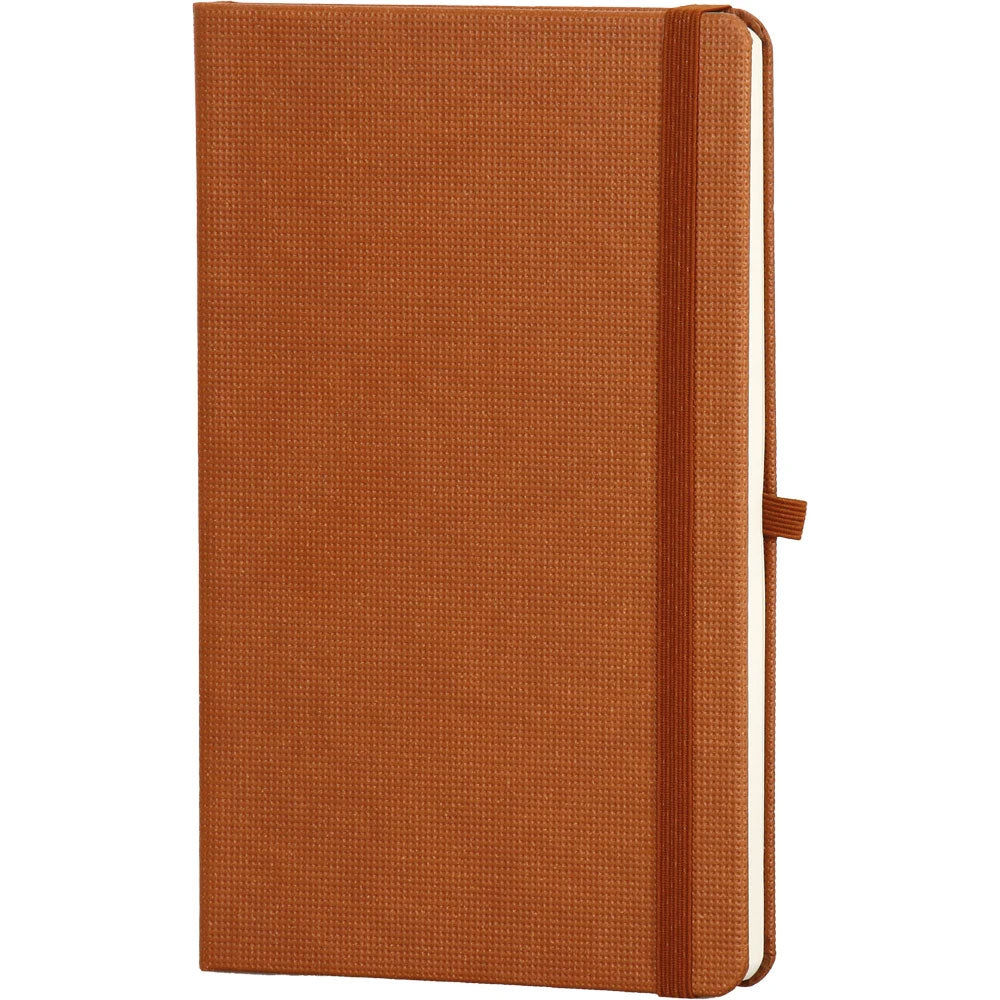 Kare Dokulu Termo Deri Kapaklı ve Lastikli VIP Tarihsiz Defter (13 x 21 cm)