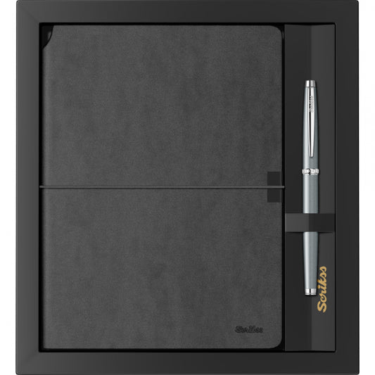Scrikss  Verona Siyah A5 Defter ve Roller Kalem Hediye Seti