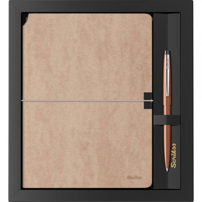 Scrikss Verona Vizon A5 Defter ve Bronz Tükenmez Kalem Hediye Seti