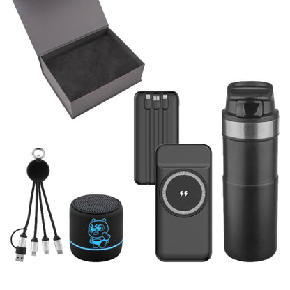 Powerbank, Kablo, Hoparlör ve Termos Hediye Seti